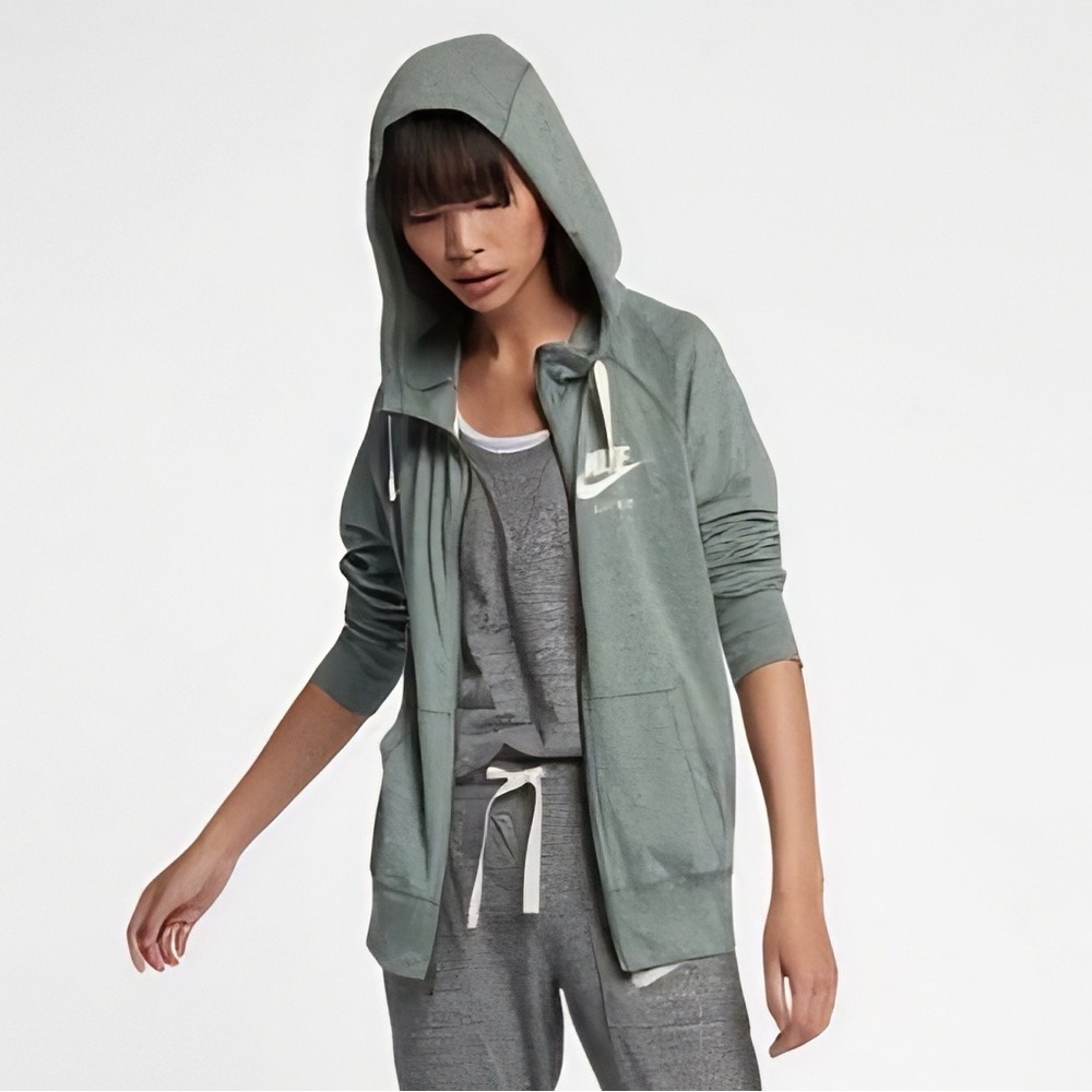 90’s Vintage NIKE Gym Blue Tag Label Full Zip Hoodie Women’s size Small